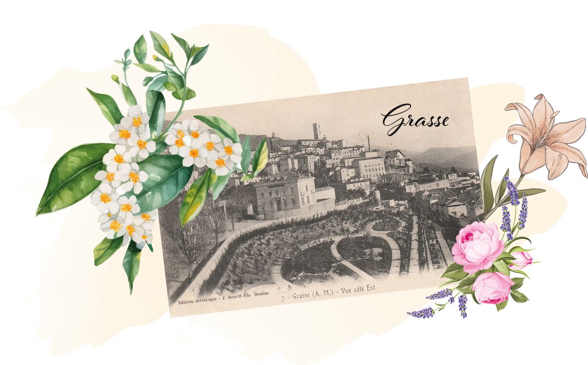 Carte postale d’époque de la ville de Grasse